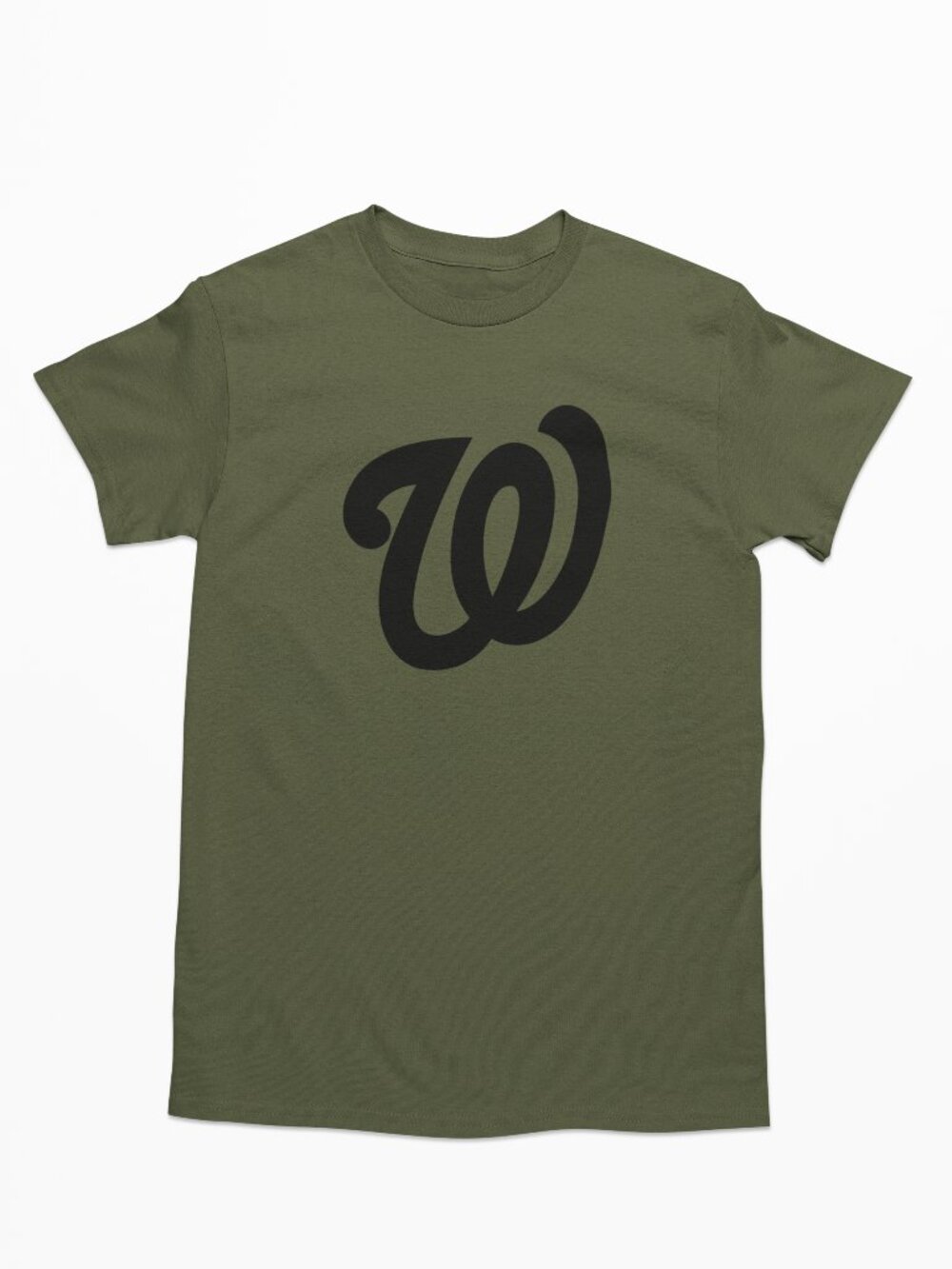 NEW Washington Nationals W Monogram T-Shirt MILITARY ARMY GREEN